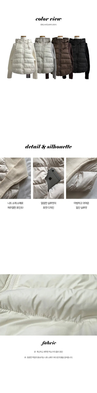 Soda Winter Knit Sleeve String Hooded Padding