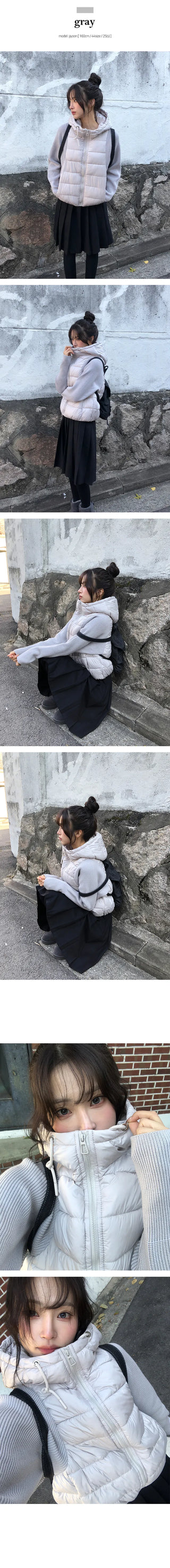 Soda Winter Knit Sleeve String Hooded Padding