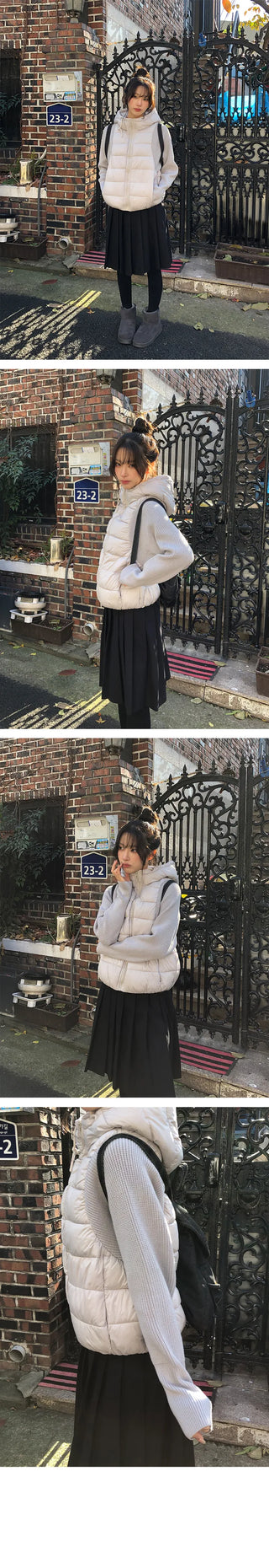 Soda Winter Knit Sleeve String Hooded Padding