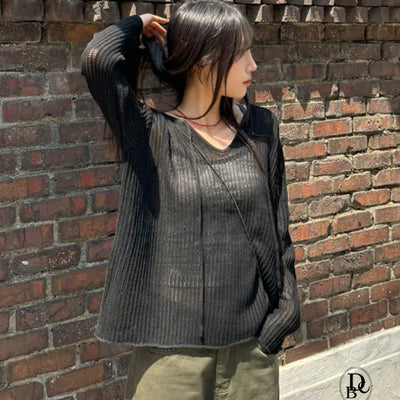 Net loose fit mesh knit