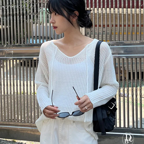 Travel lookBeachwear Net loose fit mesh knit