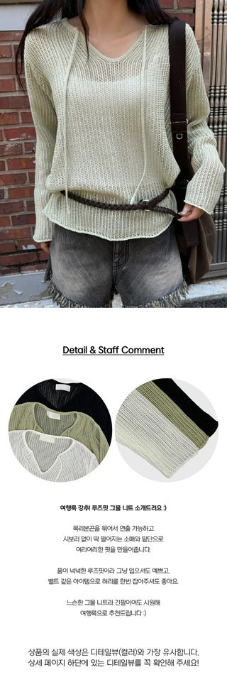 Travel lookBeachwear Net loose fit mesh knit