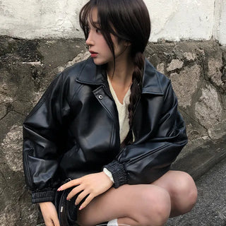 Eri Lining Poggle Leather Jacket Jumper