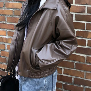 Eri Lining Poggle Leather Jacket Jumper