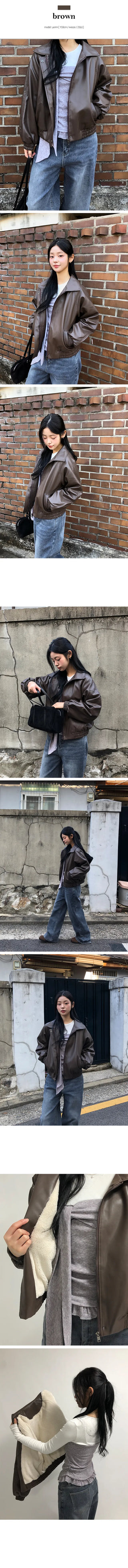 Eri Lining Poggle Leather Jacket Jumper