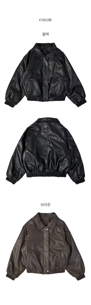 Eri Lining Poggle Leather Jacket Jumper
