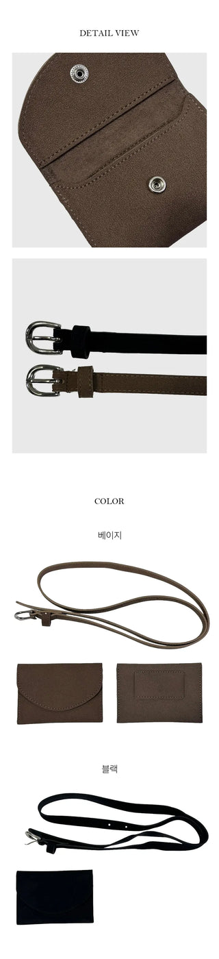 Card Wallet Suede Belt