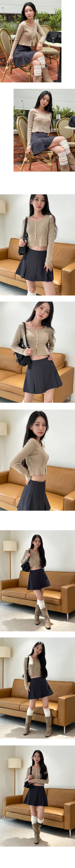 Square Neck Crop Daily Cardigan