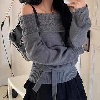 Roti Off Shoulder Muffler Knit