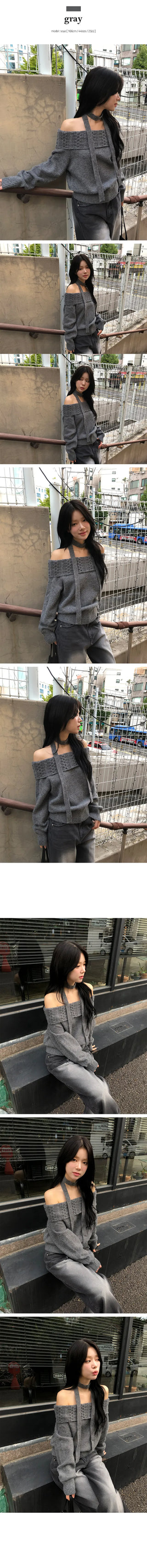Roti Off Shoulder Muffler Knit