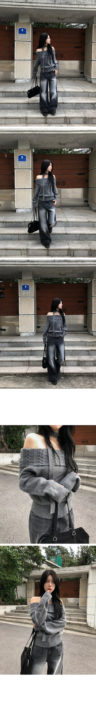 Roti Off Shoulder Muffler Knit