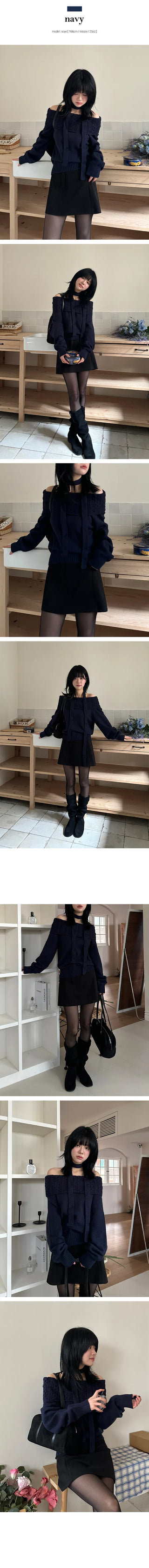 Roti Off Shoulder Muffler Knit