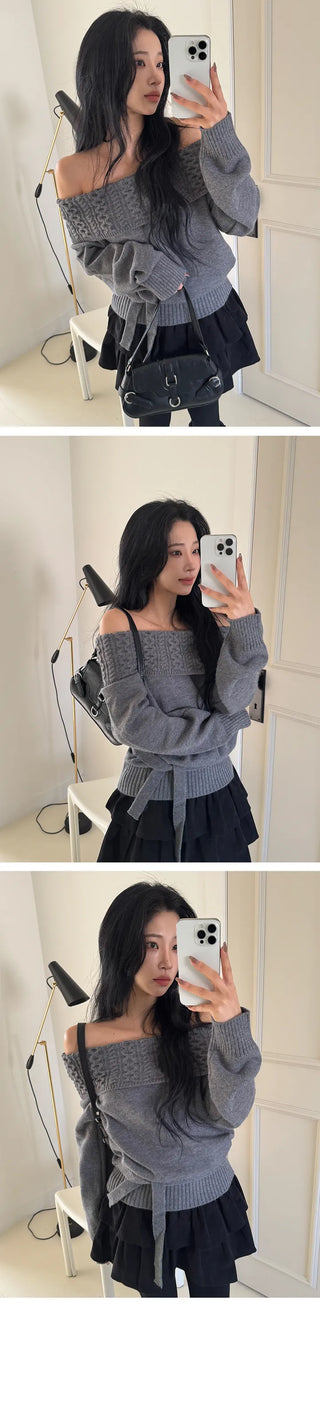 Roti Off Shoulder Muffler Knit