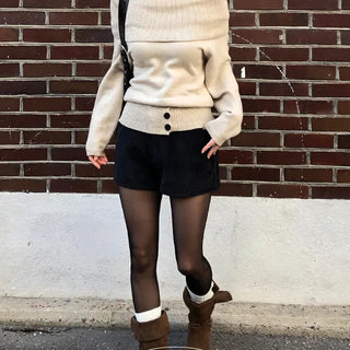 Surfy Waist Slim Off Shoulder Knit