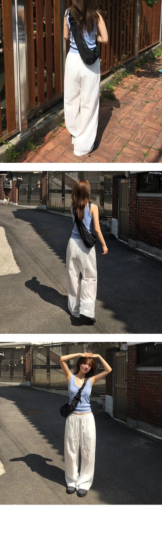 Natural Lace Banding Pants
