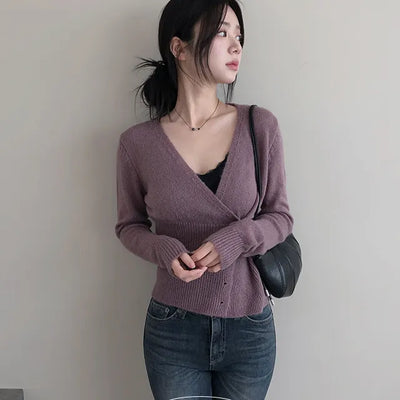 Marie Button Golji Wrap Knit Cardigan