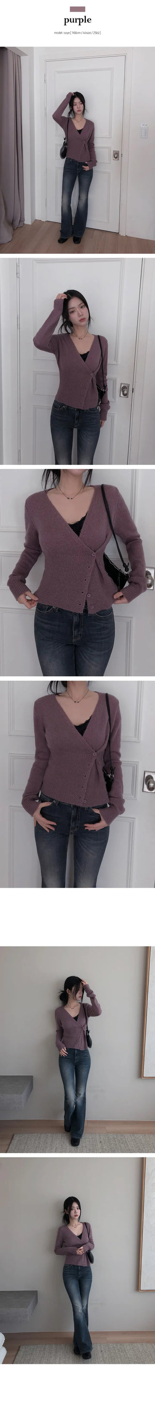 Marie Button Golji Wrap Knit Cardigan