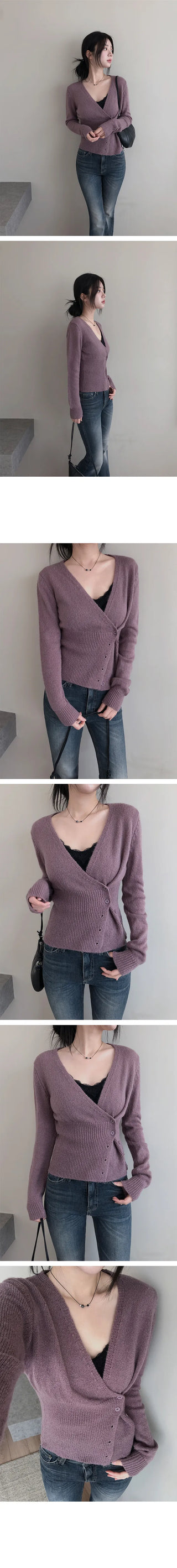 Marie Button Golji Wrap Knit Cardigan