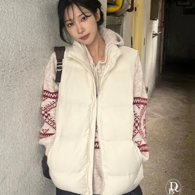 Maroon High Neck Padded Vest