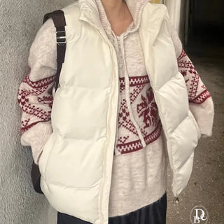 Maroon High Neck Padded Vest