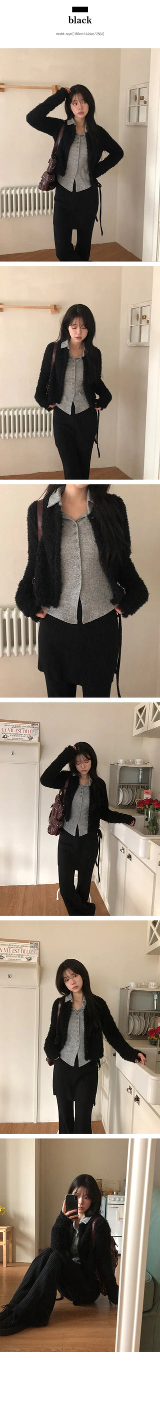Merry Me Fluffy Fur Crop Long Sleeve Cardigan