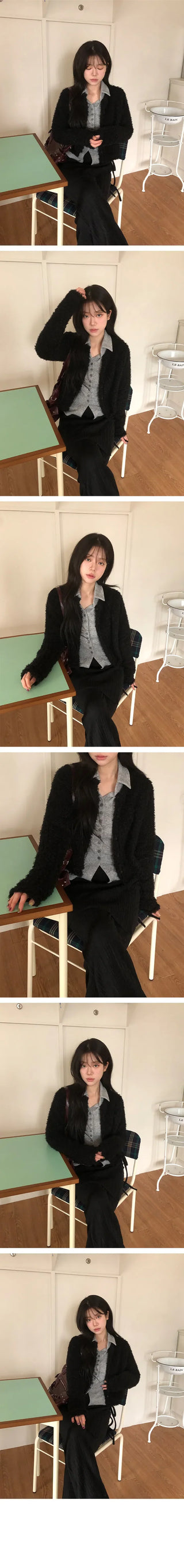 Merry Me Fluffy Fur Crop Long Sleeve Cardigan