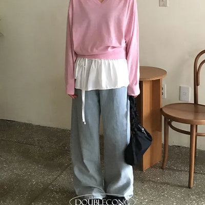 Collie denim waist button pants