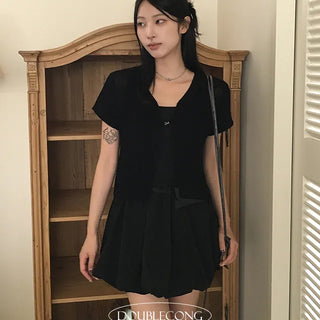 Hook Net Short Sleeve Cardigan