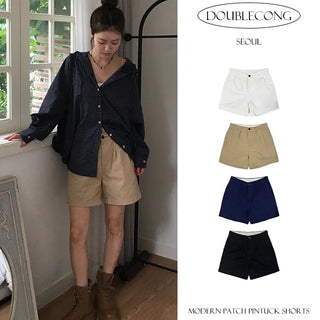 Modern Patch Pintuck Shorts