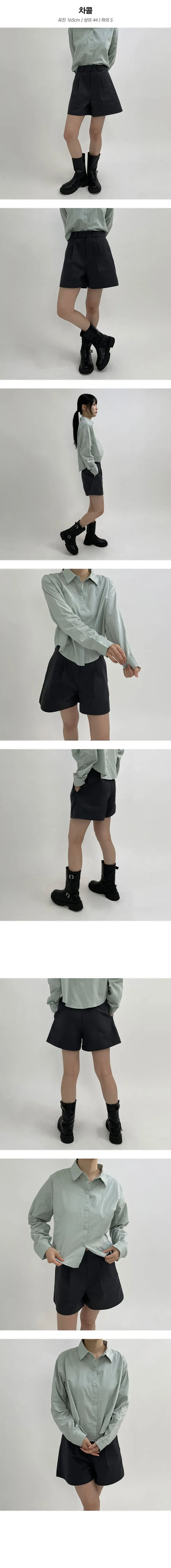 3 part pin tuck shorts