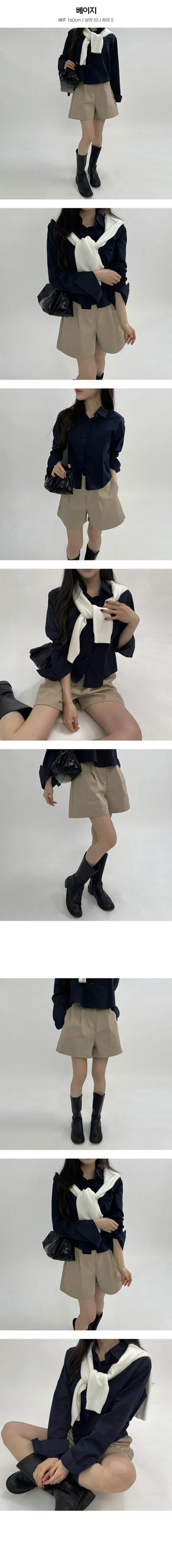 3 part pin tuck shorts