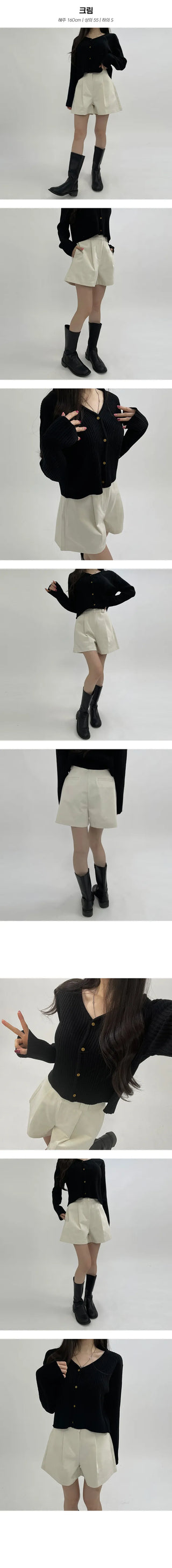 3 part pin tuck shorts