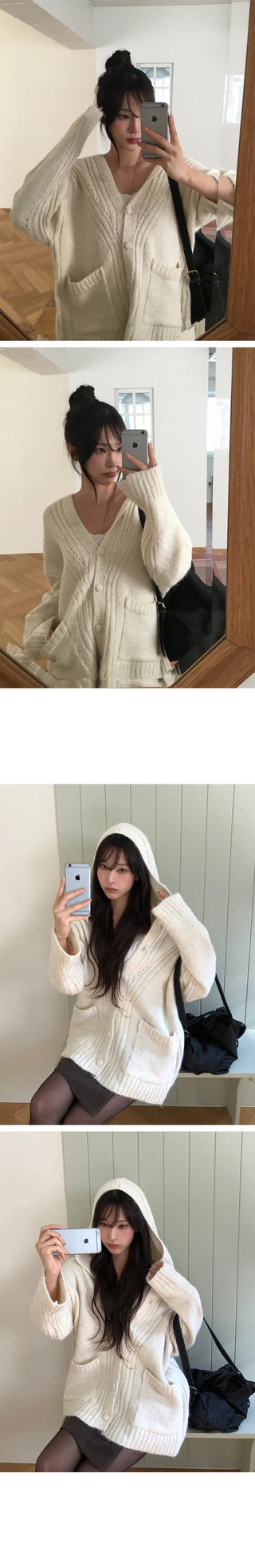 Beats Soft Button Hooded Knit Cardigan