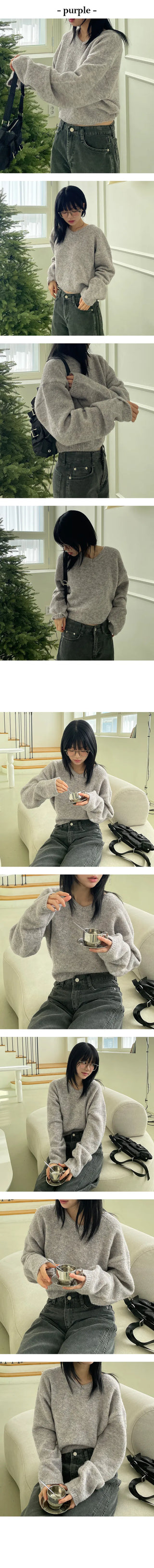 Kio V Neck Crop Knit
