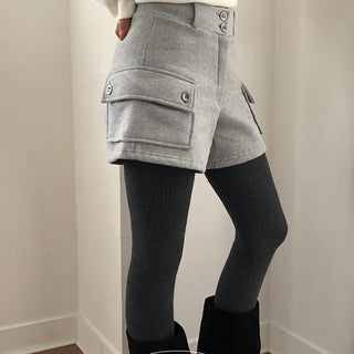Polyester Two Button Cargo Fleece Training Shorts