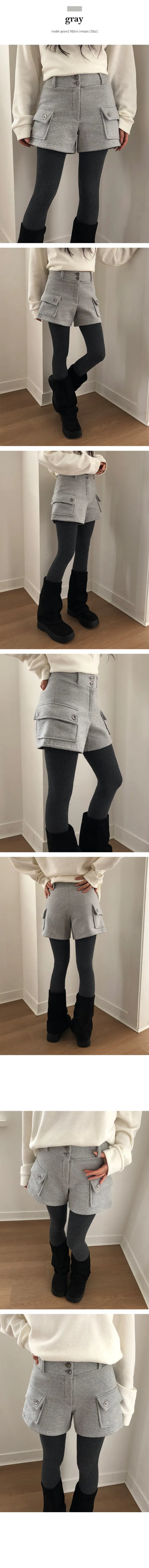 Polyester Two Button Cargo Fleece Training Shorts