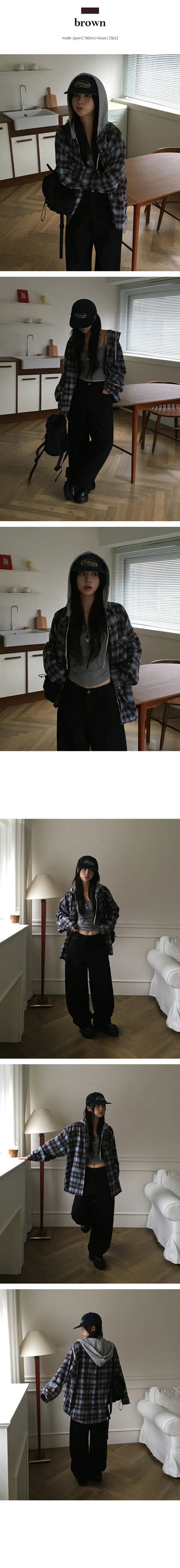 Cook Overfit Check Hooded Shirt