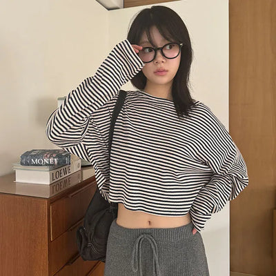Marco Crop Loose Dangara Long Sleeve T Shirt