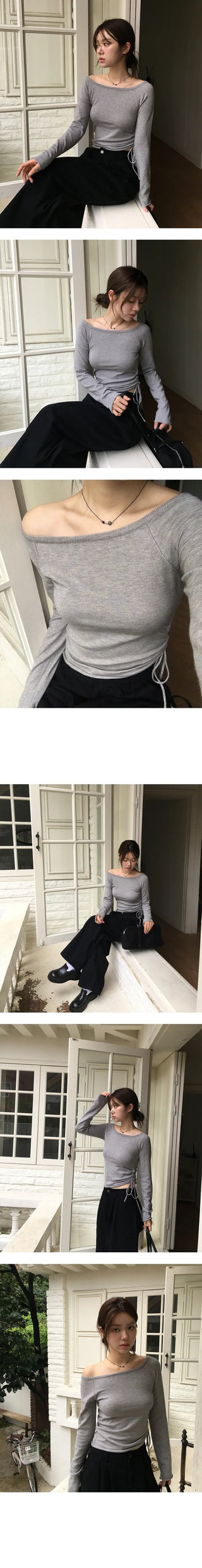 Shirring Adjustable Off Knit