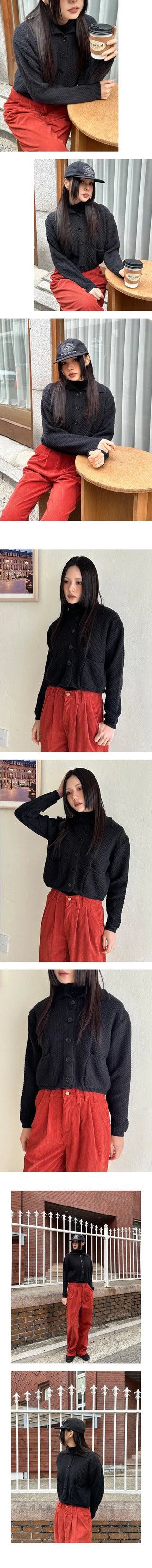Monroe Collar Waffle Knit Cardigan