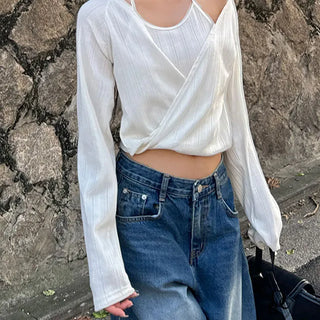 Ombre Halter Neck Nashi Layered T Shirt