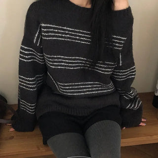 Poppy Color Block Single breasted Over Soft Fit Wool Loose Knit