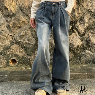 How Pin Tuck Pleated Wide Denim Pants