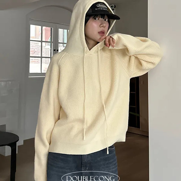 Jenna Daily Plain Hooded Knit