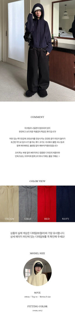 Jenna Daily Plain Hooded Knit