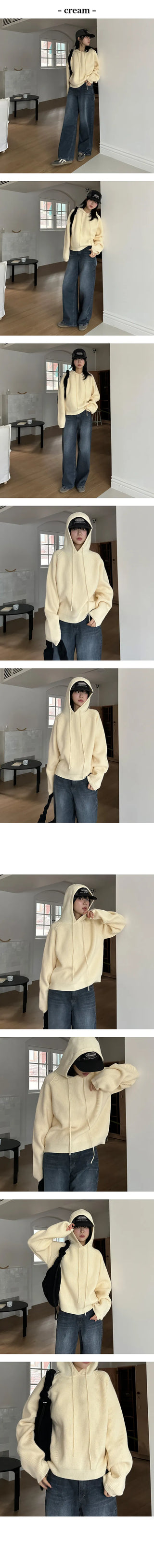 Jenna Daily Plain Hooded Knit