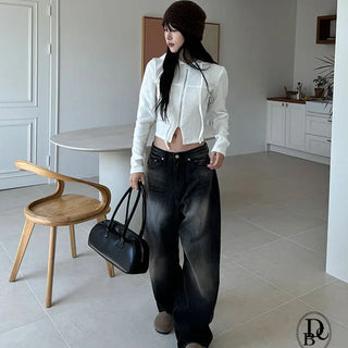 Waistline Cut Slim Hooded Zip Up