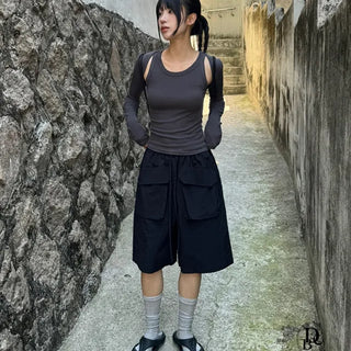 Diagonal Pocket Bermuda Pants