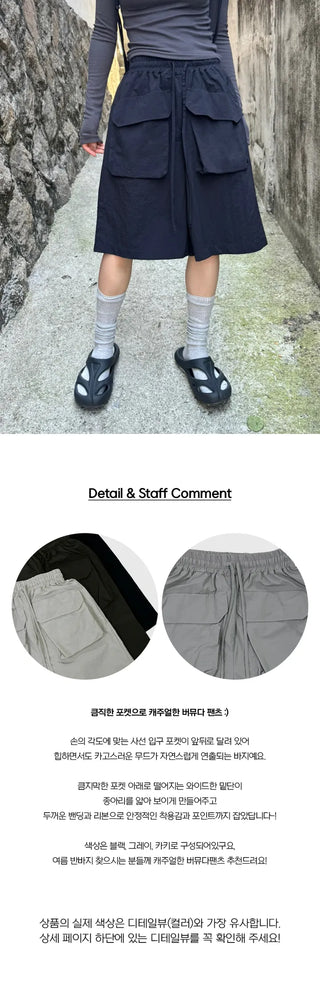 Diagonal Pocket Bermuda Pants