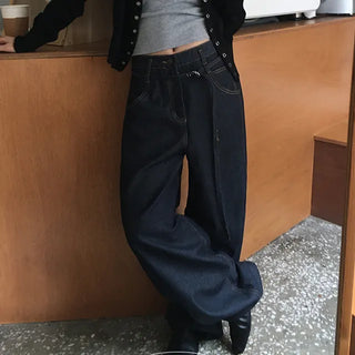 D Ring String Balloon Raw Fabric Pants